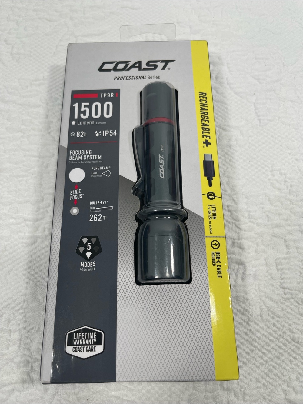 COAST TP9R Rechargeable Focusing Beam Flashlight - Black